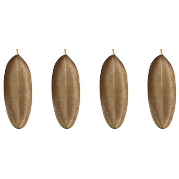 4X Nordic Decorative Tray Gold Leaves Shape Serving Tray Jewelry Pallet Fruit Dish Table Storage Organizer (Small)