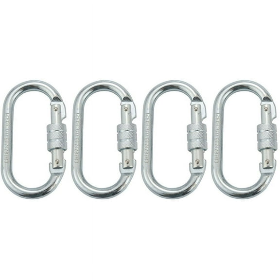 4X O Shape 25KN Alloy Steel Safety Buckle Professional Rock Climbing Carabiner Mountaineering Buckle Main Lock,4 x O Shape Climbing Lock,silver