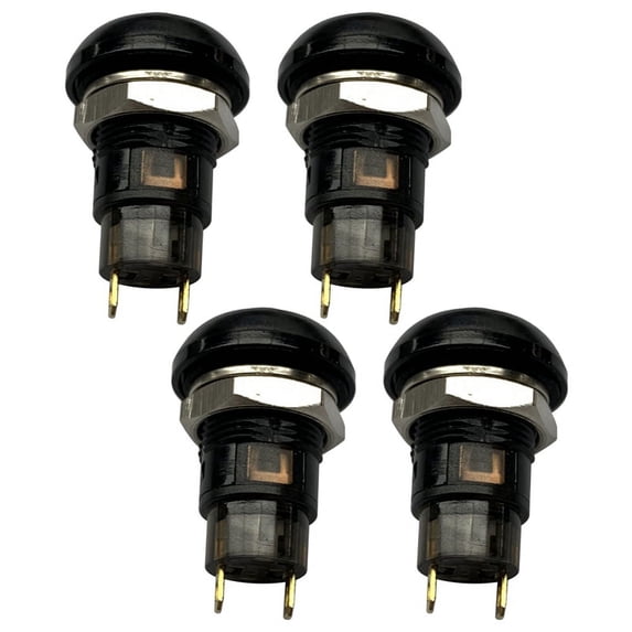 4X On- Latching Waterproof 12mm Push Button Switch SPST 2A IP67, Black