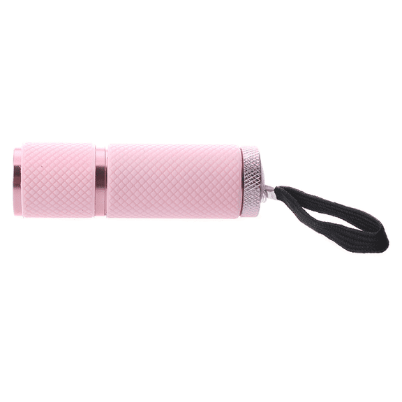 4X Outdoor Mini Pink Rubber Coated 9-LED Flashlight Torch