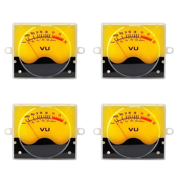 4X P-55SI High Precision VU Meter DB Meter Amplifier Audio Panel Level Meter with Backlight,4 x VU Meter,