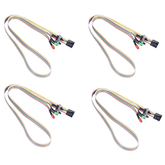4X PC Case Red Green LED Lamp ATX Power Supply Reset HDD Switch Lead 20 inch