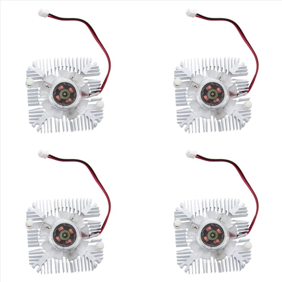 4X PC VGA Video Card 2 Pin 55mm Cooler Cooling Fan Heatsink 4800 RPM,4 x VGA Fan,Silver