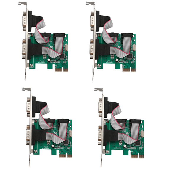 4X PCI-E PCI Express Dual Serial DB9 RS232 2 Ports Controller Adapter Card Green,4 x PCI-E Controller Card,as shown