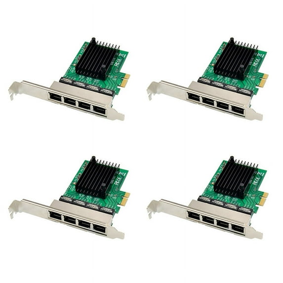 4X PCIE Network Card PCI-E X1 4 Port Gigabit Ethernet Server Network Card Adapter for Love Fast Sea Spider ROS