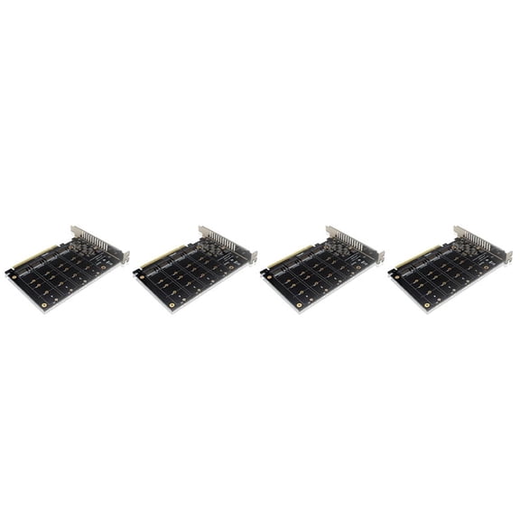 4X PH44 NVME 4-Disk Array Card PCIE Signal Split Array Card,4 x Adapter card (with mounting screws) 4 x Bezel,Black