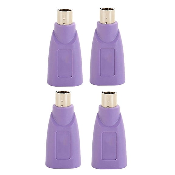 4X PS2 to USB Connector, Computer Mouse and Keyboard Mini Adapter, Mouse and Keyboard Converter,4 x ps2 to usb converter,Purple