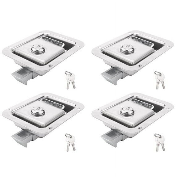 4X Paddle Latch with Lock & Key Travel Trailer Lock Stainless Steel Door Latch Heavy Duty Mount Handle Latch