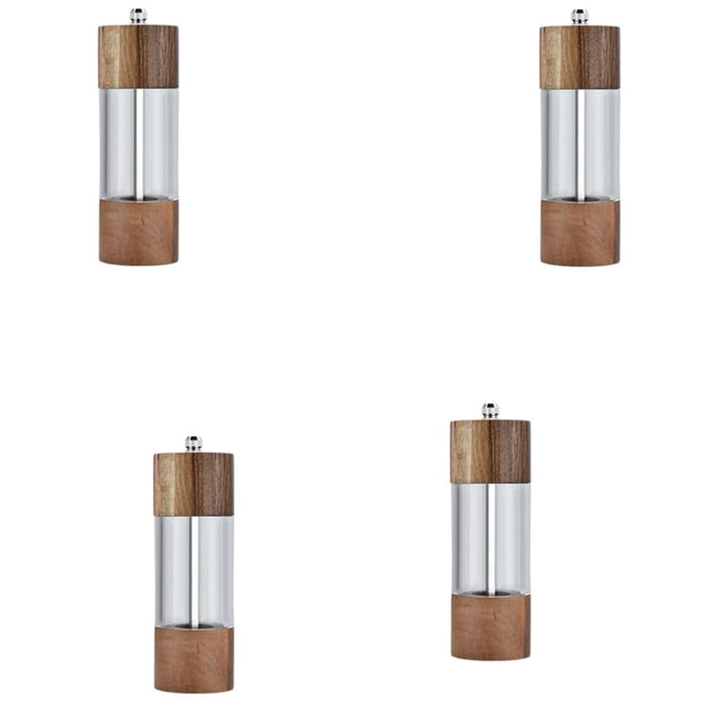 4X Pepper Grinder Transparent Pepper Mill Salt Grinding Ceramic Core Multipurpose Seasoning Bottle Cruet 6 Inches