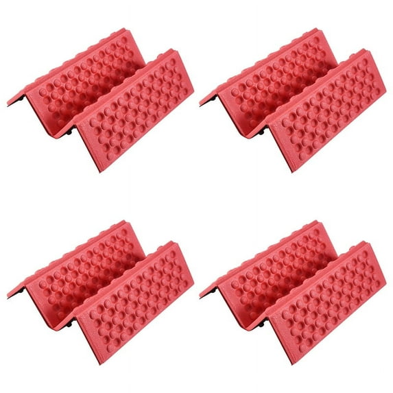 4X Personalized Folding Foam Waterproof Seat Pad Chair Cushion Red+Black,4pcs Chair Cushion,Red & Black