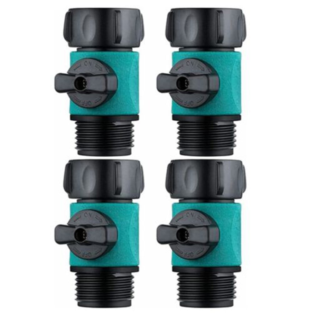 4X Plastic Garden Hose Connector Water Turn Off Valve Shutoff 3/4 Inch