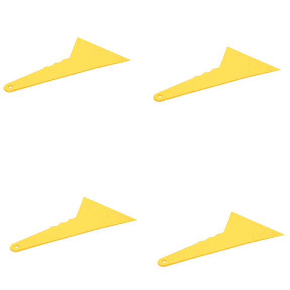 4X Plastic Yellow Auto Car Window Sticker Film Scraper Squeegee Cleaning Tool 23.6x12.3cm