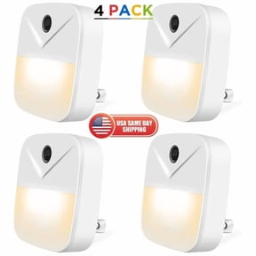 4X Plug-In Auto Night Light Led Motion Sensor Activated Bathroom Kitchen Hallway
