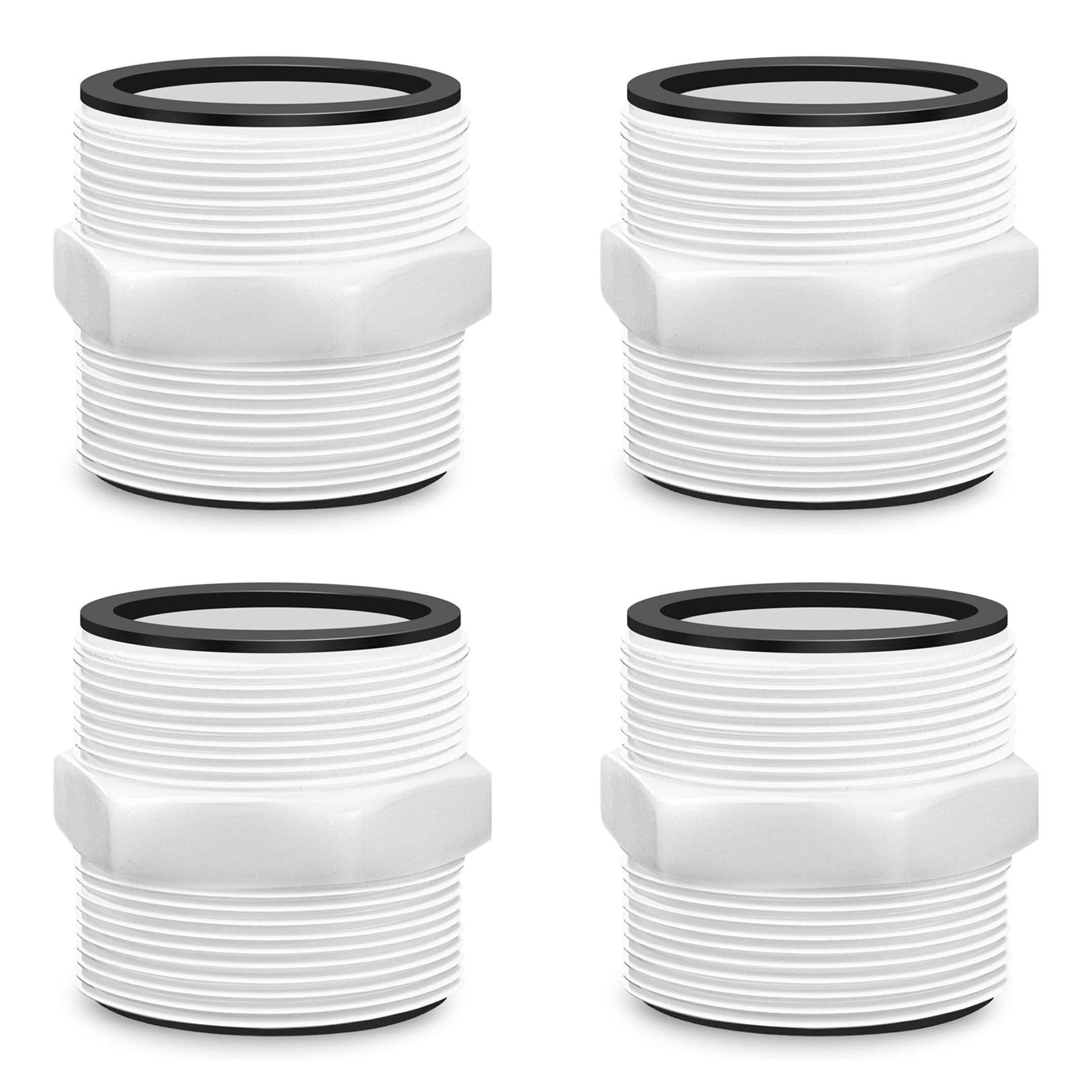 4X Pool Hose Adapter 1.5 Inch for Pool Pump Hose with Ring Gaskets