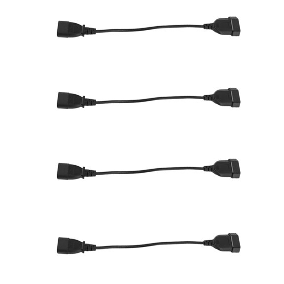 4X Power Adapter Cord , IEC 320 C14 Male Plug to European 7/16 2Pin Female Power Cable for UPS PDU