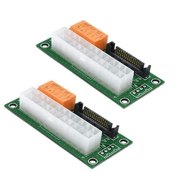 4X Power Board Dual PSU Multiple Power Supply Adapter Add2Psu with SATA ATX 24Pin to 4Pin Connector for