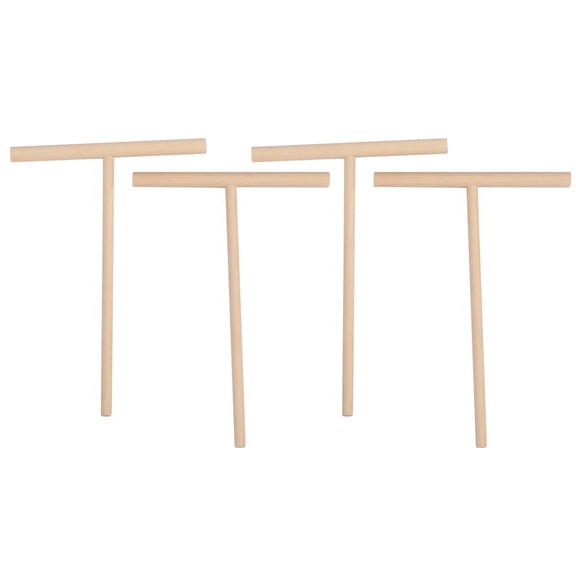 4X Practial T Shape Crepe Maker Pancake Batter Wooden Spreader Stick Home Kitchen Tool Kit DIY Use