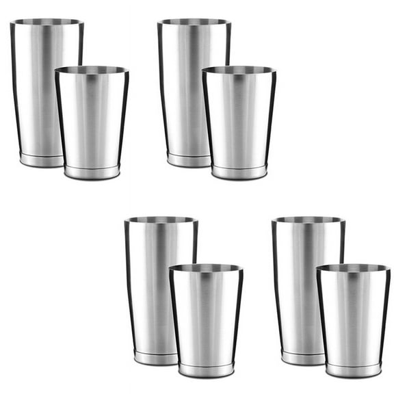 4X Premium Cocktail Shaker Set-Piece Pro Boston Shaker Set Unweighted Drink Shaker Made From Stainless Steel 304