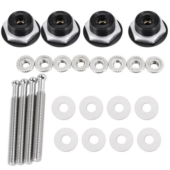 4X Push Button Quick Release Car Hood Latch Pin Lock Bumper Clip Black