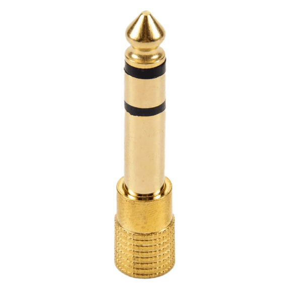 QUALITY HEADPHONE ADAPTER STEREO GOLD PLUG 1/4" (6.3mm) Male to 1/8" (3.5mm) Female