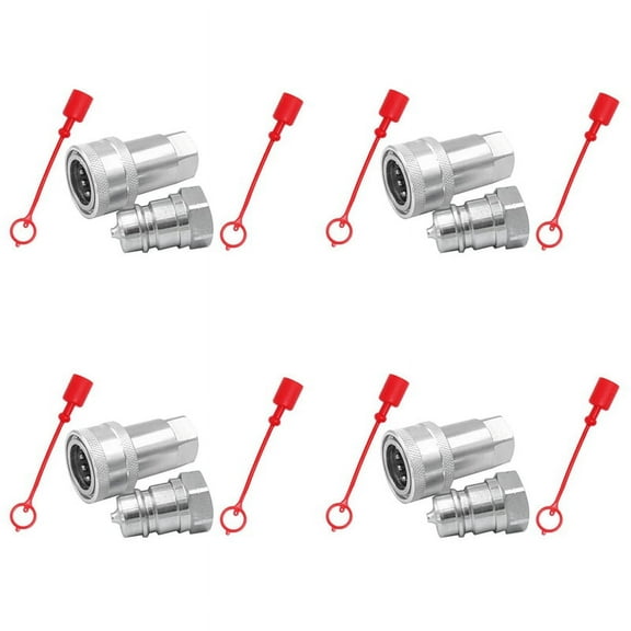 4X Quick Release Fitting ISO7241-A NPT Hydraulic Coupling Connector 1/2Inch Quick Change Interface
