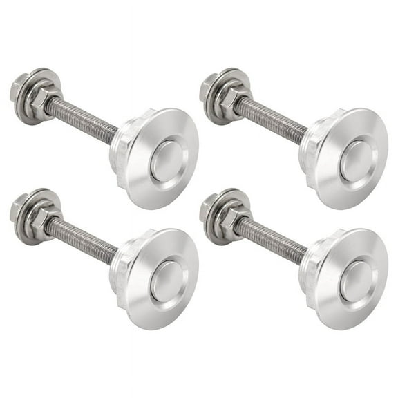 4X Quick Release Push Hood Latch Button Car Pin Bonnet Lock Bumper Clip Latches Silver