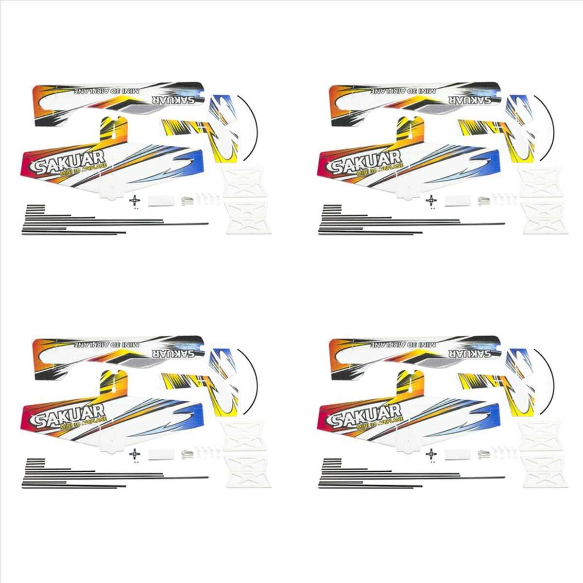 4X RC Air Plane 3D Airplane Micro-Mini Foam EPP PP F3P Lightset KIT Model Hobby Toys Remote Control Toys E210