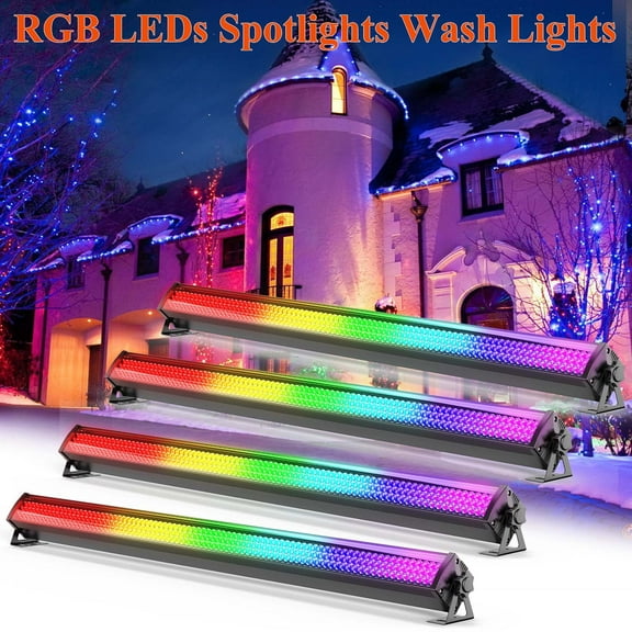 4X RGB Wall Wash Light Bar 252 LED DMX Strobe Stage DJ Beam Lighting Effect DJ Disco Home Party Deco