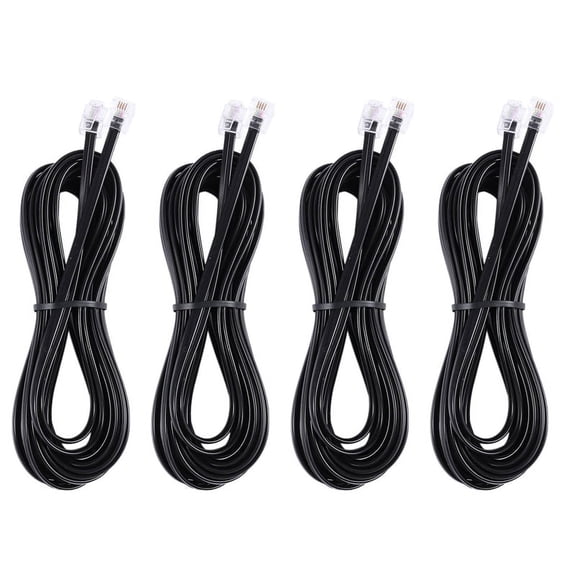4X RJ11 6P4C Telephone Cable Cord ADSL Modem 5 Meters
