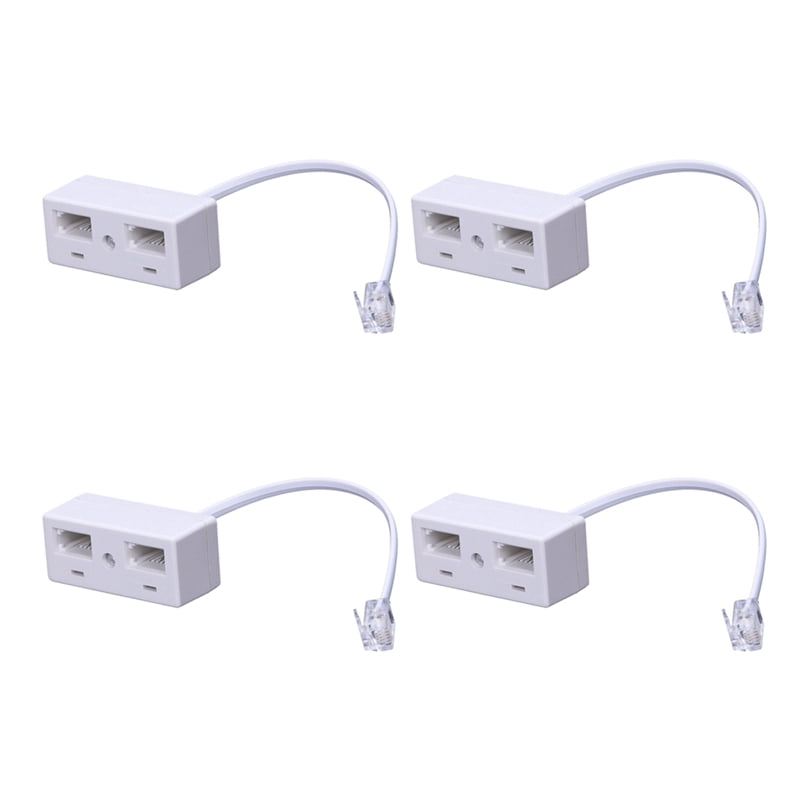 4X RJ11 Plug to Dual UK BT Telephone Socket Convertor,4 x RJ11 Plug to ...