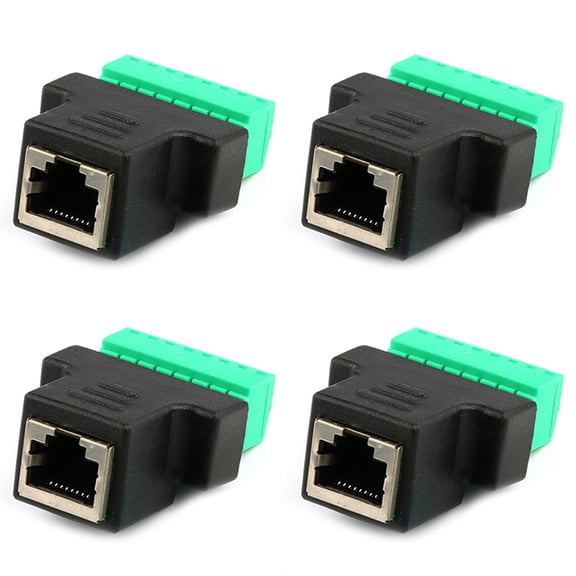 4X RJ45 Female to Screw Terminal 8 Pin Connector Ethernet Cable Extender Adapter High Quality Network Screw Terminal