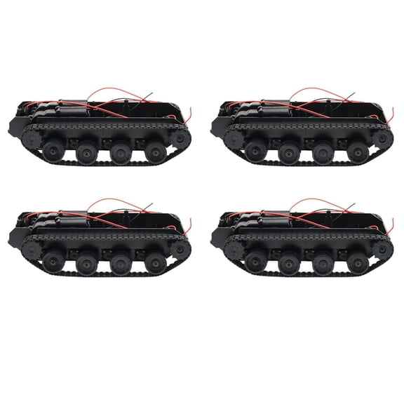 4X Rc Tank Smart Robot Tank Car Chassis Kit Rubber Track Crawler for  130 Motor Diy Robot Toys for Children