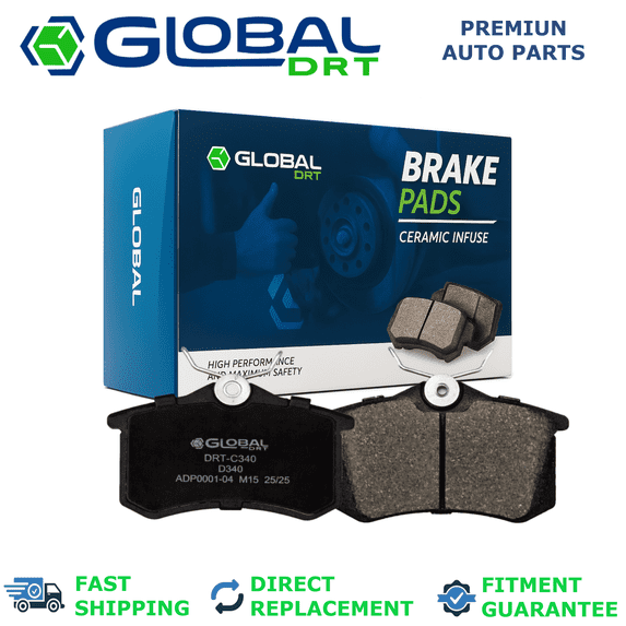 4X Rear Ceramic Brake Pads D340 VOLKSWAGEN GOLF CITY 2007-2010 2.0L L4 Base/VOLKSWAGEN GOLF SPORTWAGEN 2015,2019 1.4 1.8 2.0/VOLKSWAGEN JETTA CITY 2007-2009 2.0L L4 Base/AUDI ALLROAD QUATTRO 2005 2.7