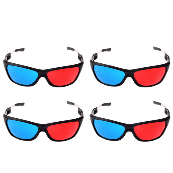 4X Red-Blue / Cyan Anaglyph Simple Style 3D Glasses 3D Movie Game (Extra Upgrade Style)