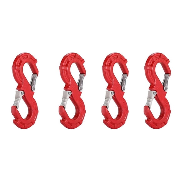4X Red S-Shape Quick Rescue Shackle Trailer Winch Hook Car JK Offroad Towing Recovery Kits Winch Trailer Shackle