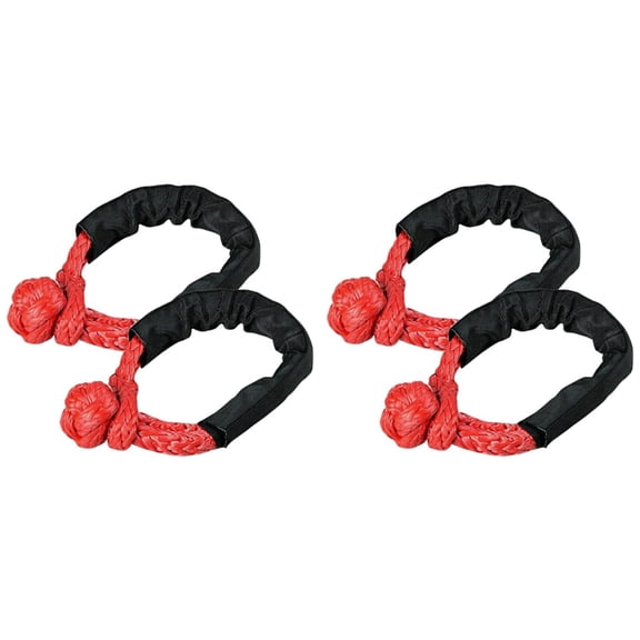 4X Red Soft Shackle Rope Synthetic Tow Recovery Strap 38,000LBs  Auto Parts Tow Rope Synthetic Fiber
