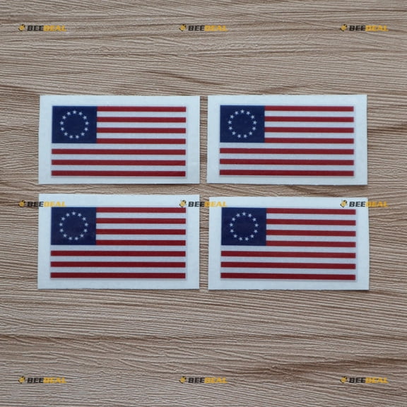 4X Reflective 2" Betsy Ross Flag Decal Sticker 1777-1795 US American Car Vinyl sda1
