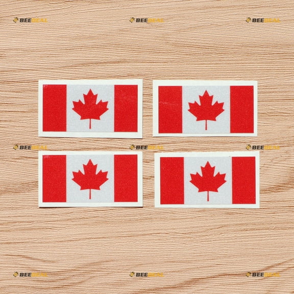 4X Reflective 2" Canada Canadian Flag Decal Sticker Maple Leaf Car Vinyl