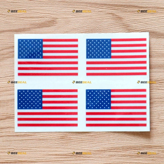 4X Reflective 2" United States American Flag USA Decal Sticker Car Vinyl