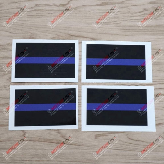 4X Reflective 4" Thin Blue Line Flag American Police Decal Sticker Car Vinyl