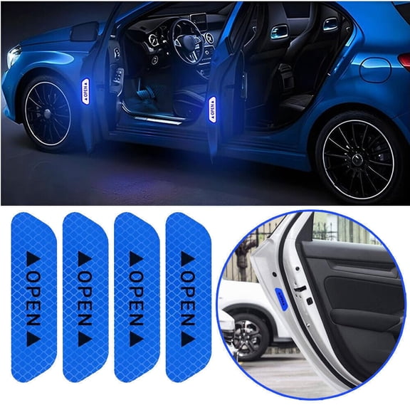4X Reflective Car Door Open Sticker Safety Warning Tape Decal Decor Accessories