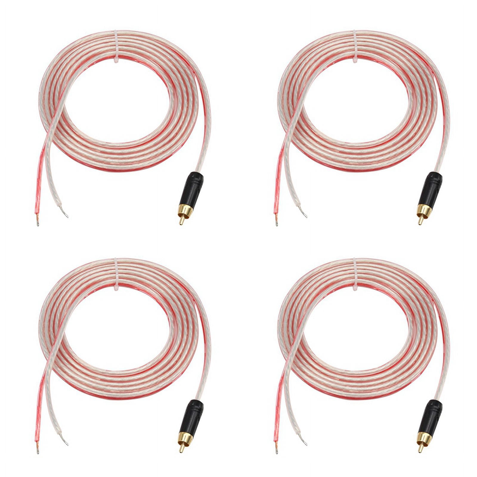 4X Replacement Repair Speaker Bare Wire Cable 5Ft with Plug to Stripped Ends