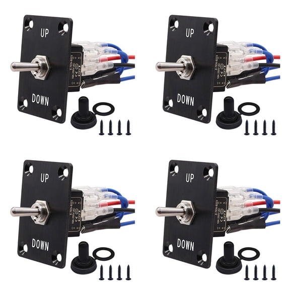 4X Rocker Toggle Switches Momentary 6 Pin 3 Position (on)--(on)UP/Down Polarity Reverse Switch with Panel