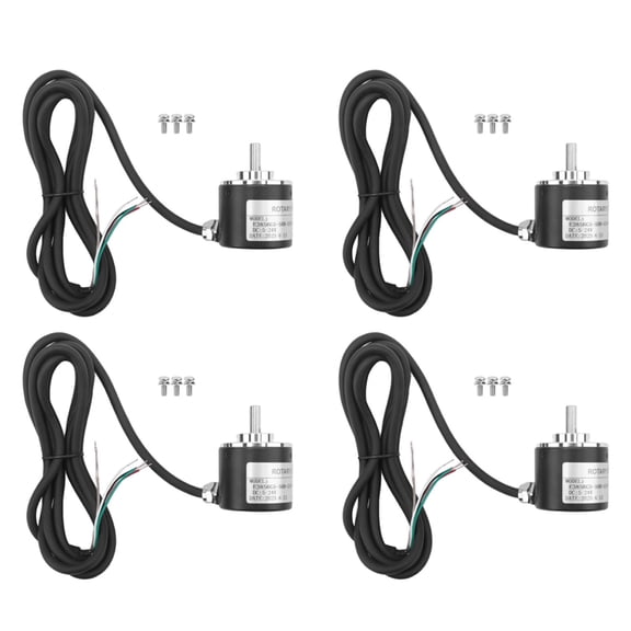 4X Rotary Incremental Encoder 38S6G5-B-G24N AB 2-Phase Connection 50P/R 5-24V Solid Shaft DC Open Collector NPN Output