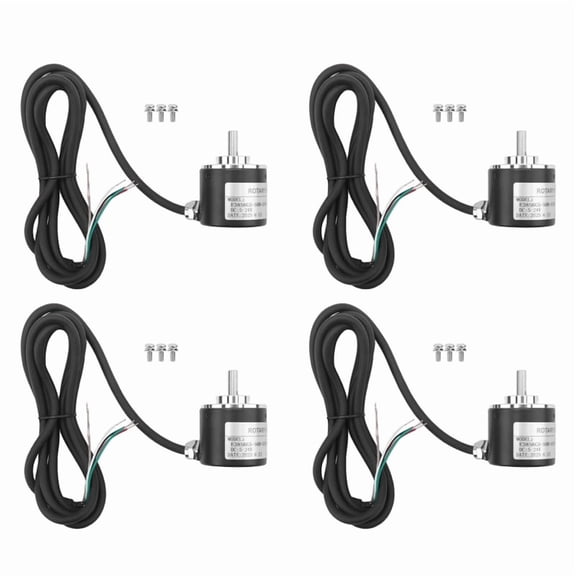 4X Rotary Incremental Encoder 38S6G5-B-G24N AB 2-Phase Connection 50P/R 5-24V Solid Shaft DC Open Collector NPN Output