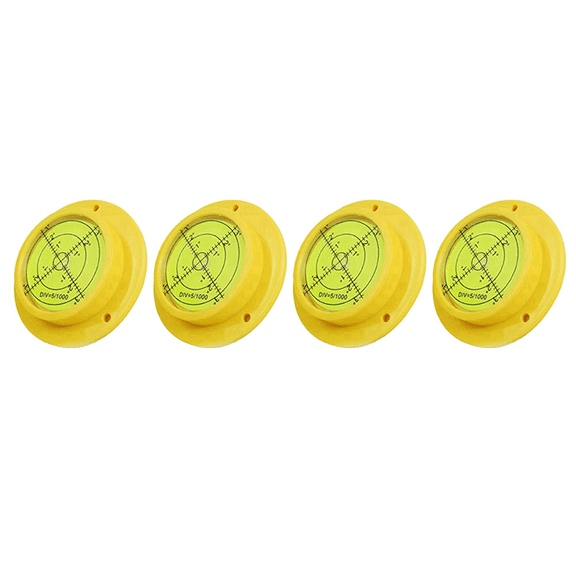 4X Round Bubble Level, 90X17mm High Precision Circular Spirit Level with 3 Mounting Holes, Measuring Instrument Tool,4 x Universal horizontal bubble,yellow