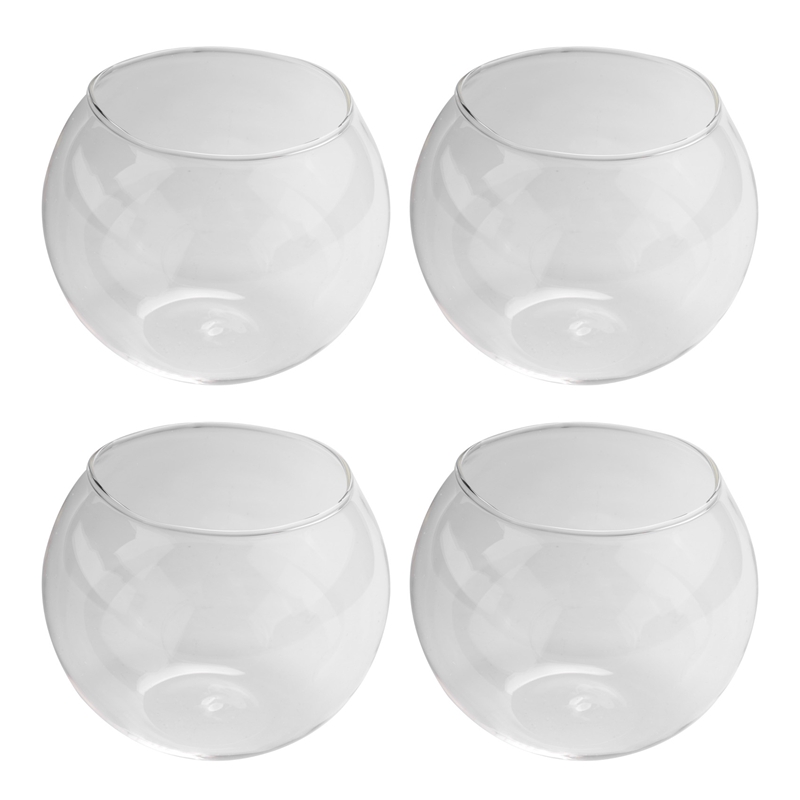 4X Round Sphere Vase in Transparent Glass Fish Tank
