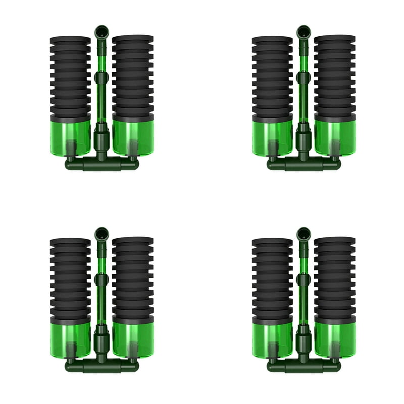 4X S Double Head Water Filter Aquarium Fishtank Sponge Water Filter Air Pump Fish Tank Cleaning Filter