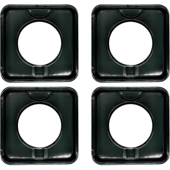 4X SGP-400 Porcelain Drip Pan 7.75" Square Gas Range Drip Pan