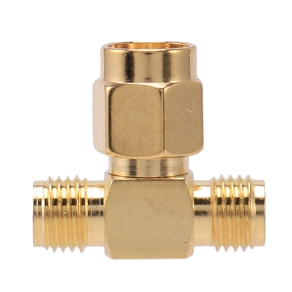 4X SMA Male to Two SMA Female Triple T Adapter Connector 3 Way Splitter New,4 x SMA 1 Male to 2 SMA Female RF Connector,Gold